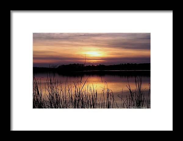 Nature Framed Print featuring the photograph November Sunset by Mary Walchuck