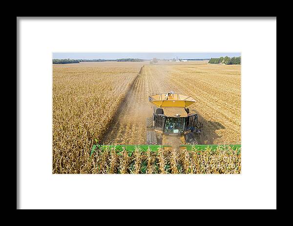 Farm Framed Print featuring the photograph Ohio Corn Harvest by Jim West