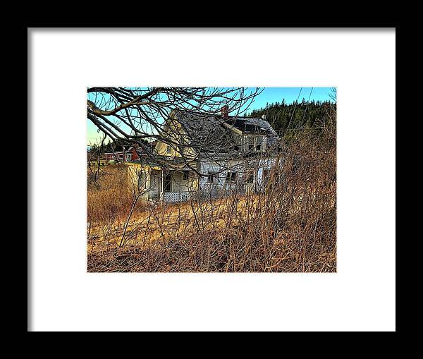 Abandoned Home Prairie Home Old House Wreck Cottage Framed Print featuring the photograph Old Home #1 by David Matthews