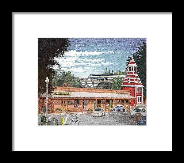 Old Town Firehouse Framed Print featuring the mixed media Old Town Firehouse #1 by John Paul Stanley