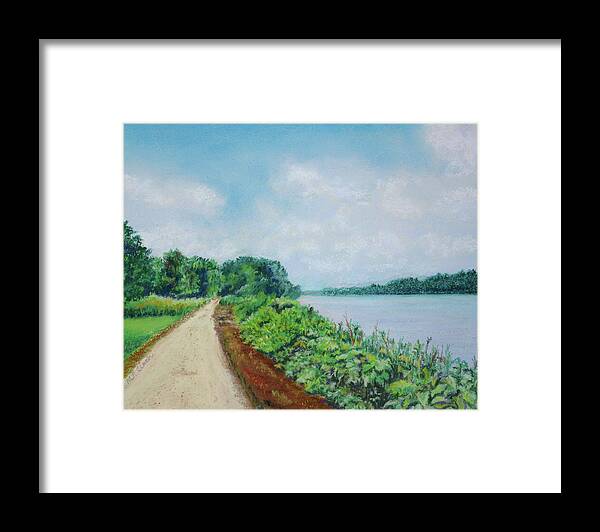 Landscape Framed Print featuring the pastel On the Trail by MaryJo Clark