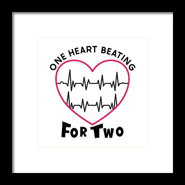 One Heart Beating For Two Framed Print featuring the digital art One Heart Beating for Two Text by Bob Pardue