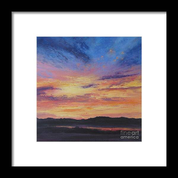 Sunset Framed Print featuring the painting One Last Glance #2 by Valerie Travers