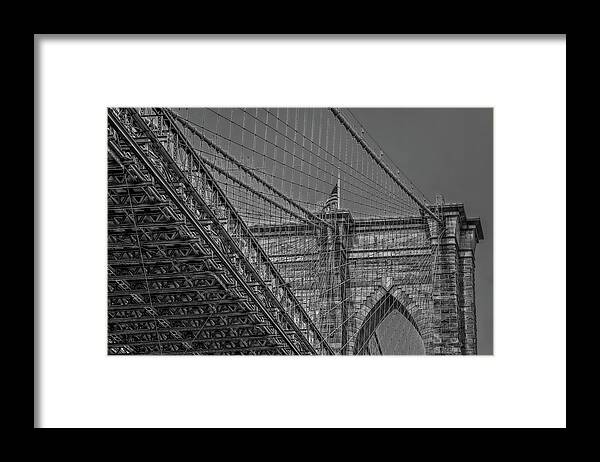 Brooklyn Bridge Framed Print featuring the photograph Over and Under Brooklyn Bridge #1 by Susan Candelario