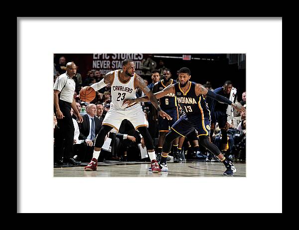 Nba Pro Basketball Framed Print featuring the photograph Paul George and Lebron James by David Liam Kyle