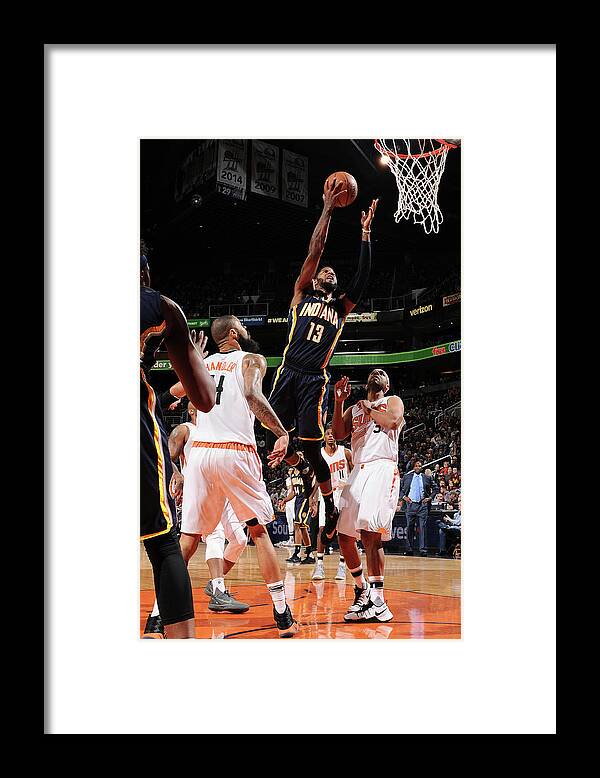 Nba Pro Basketball Framed Print featuring the photograph Paul George by Barry Gossage