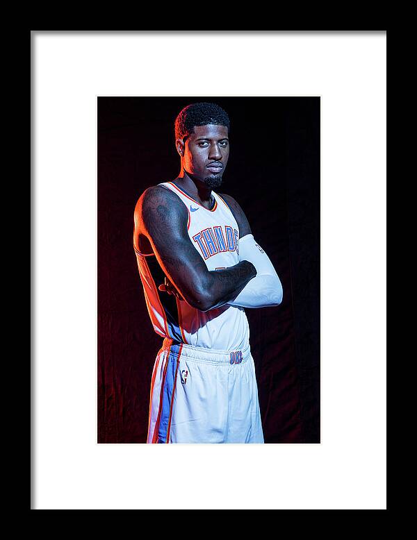 Media Day Framed Print featuring the photograph Paul George by Michael J. Lebrecht Ii