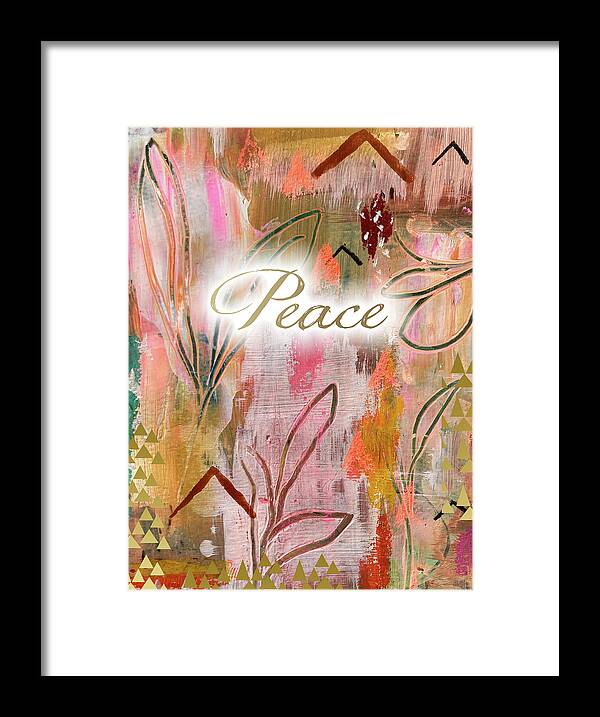 Peace Framed Print featuring the mixed media Peace by Claudia Schoen