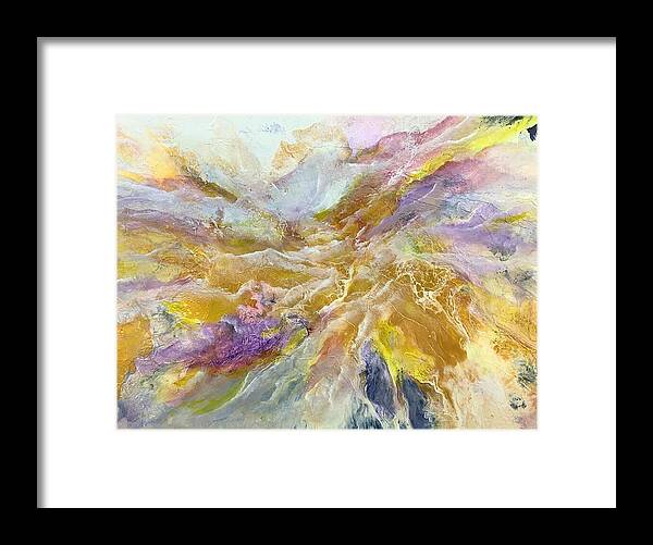 Abstract Framed Print featuring the painting Peace by Soraya Silvestri