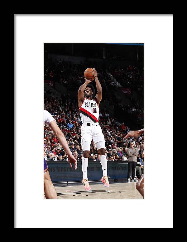 Nba Pro Basketball Framed Print featuring the photograph Phoenix Suns v Portland Trail Blazers #1 by Cameron Browne