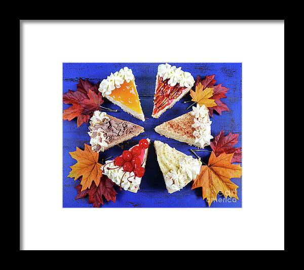 Happy Thanksgiving Framed Print featuring the photograph Pieces of Thanksgiving pies. #1 by Milleflore Images