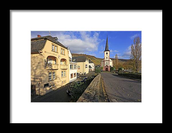 Stone Wall Framed Print featuring the photograph Piesport, Moselle Valley, Germany #1 by Hans-Peter Merten