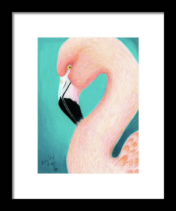Dorothy Lee Art Framed Print featuring the painting Pink Flamingo #1 by Dorothy Lee