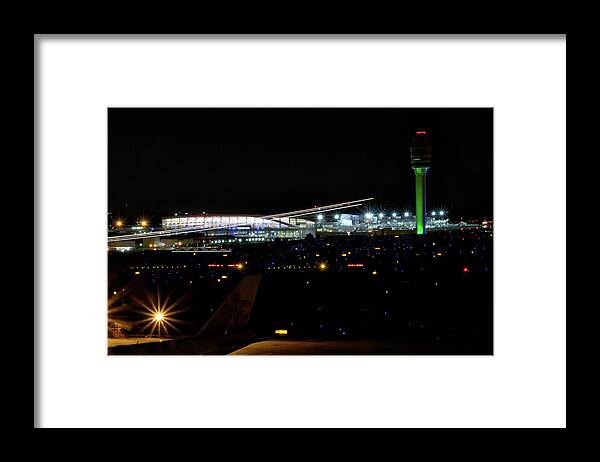Planes Framed Print featuring the photograph Planes at night #1 by Dmdcreative Photography