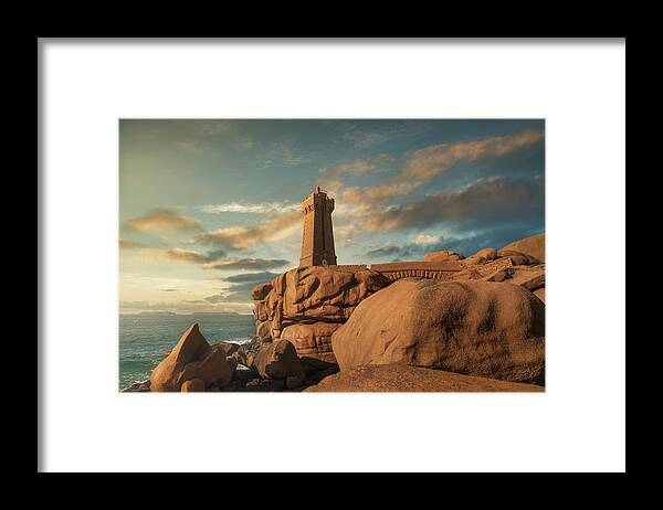 Coast Framed Print featuring the photograph Ploumanac'h lighthouse, Brittany by Stefano Orazzini