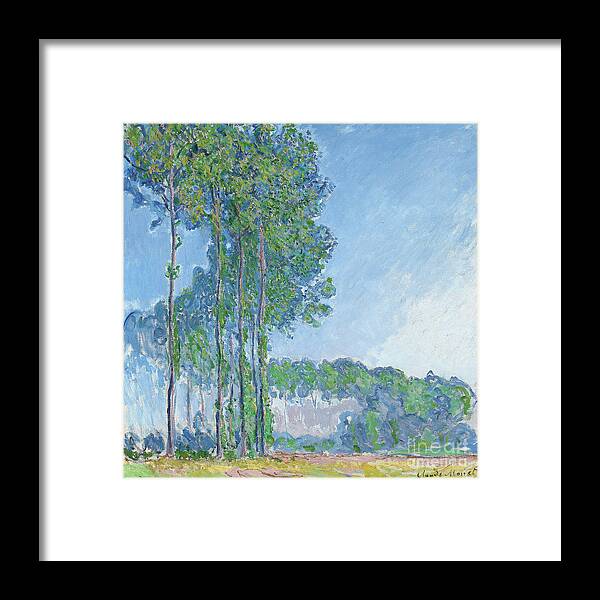Moent Framed Print featuring the painting Poplars by Claude Monet, 1891 by Claude Monet