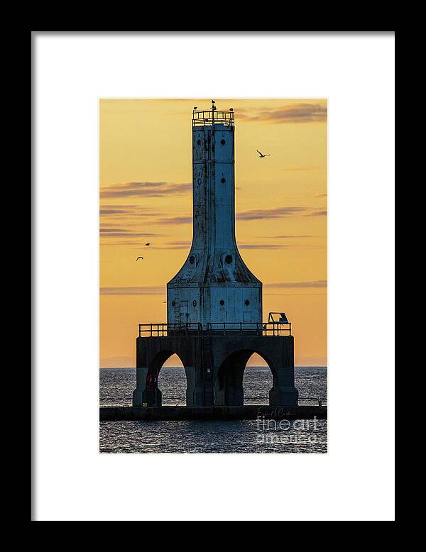 Port Washington Framed Print featuring the photograph Port Washington lighthouse by Eric Curtin