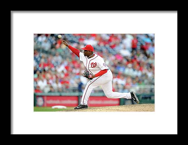 Ninth Inning Framed Print featuring the photograph Rafael Soriano by Greg Fiume