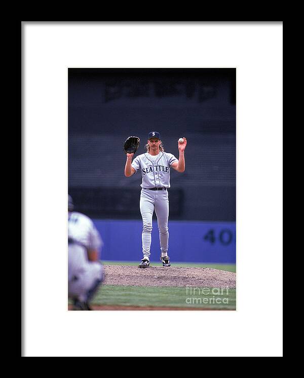 American League Baseball Framed Print featuring the photograph Randy Johnson by Rich Pilling