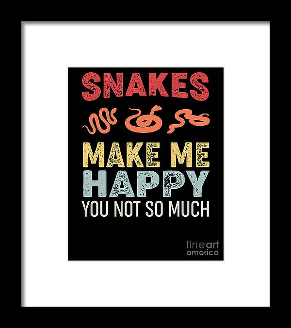Snake Framed Print featuring the digital art Reptile Lover Snake Gift For Snake Owner #1 by RaphaelArtDesign