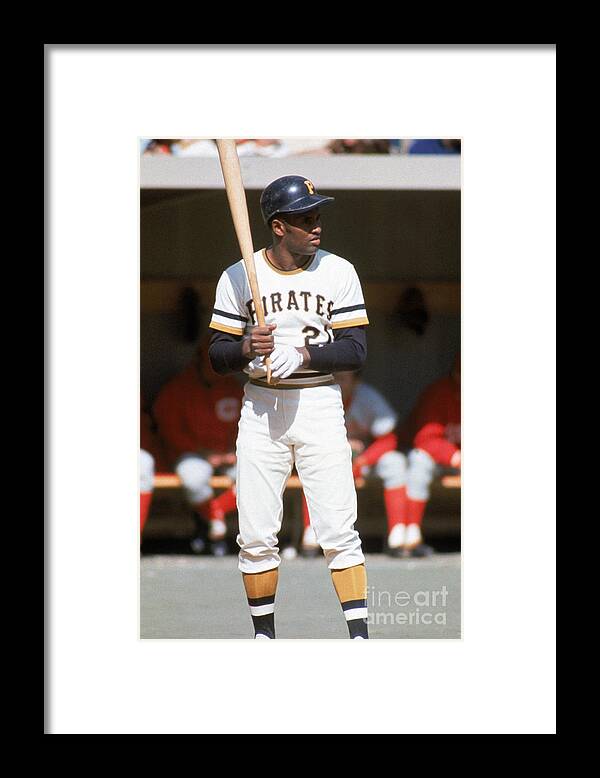 Sports Bat Framed Print featuring the photograph Roberto Clemente by Mlb Photos