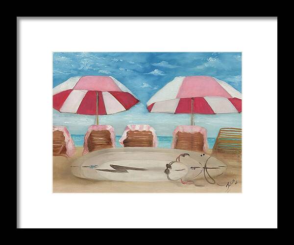 Hawaii Framed Print featuring the painting Royal Umbrellas by Juliette Becker
