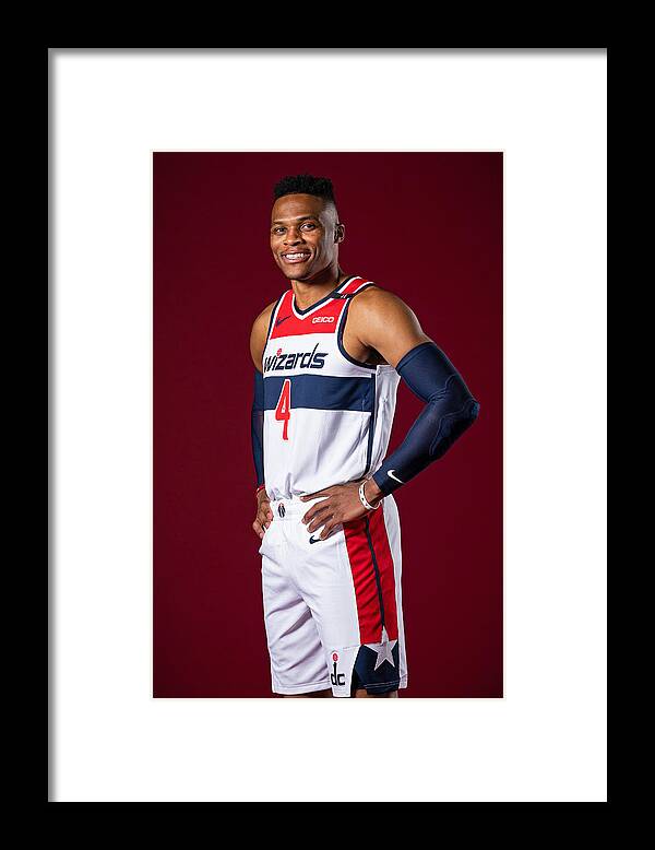 Media Day Framed Print featuring the photograph Russell Westbrook by Stephen Gosling