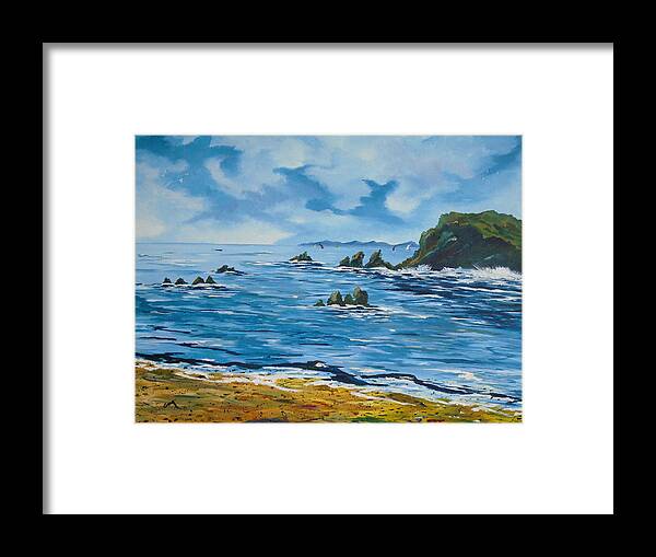 Kinsale Framed Print featuring the painting Sailing at the Old Head of Kinsale by Conor Murphy