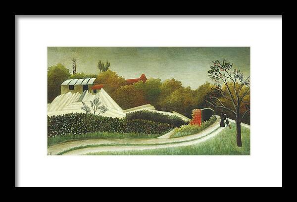 Sawmill Framed Print featuring the painting Sawmill, Outskirts of Paris #2 by Henri Rousseau
