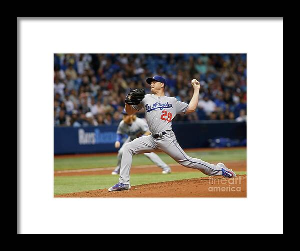 People Framed Print featuring the photograph Scott Kazmir #1 by Brian Blanco