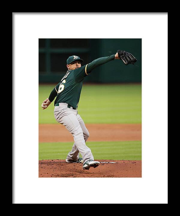 American League Baseball Framed Print featuring the photograph Scott Kazmir by Scott Halleran
