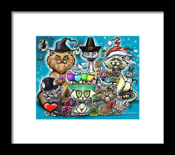 Seasons Greetings Framed Print featuring the digital art Holidays Mash Up by Kevin Middleton