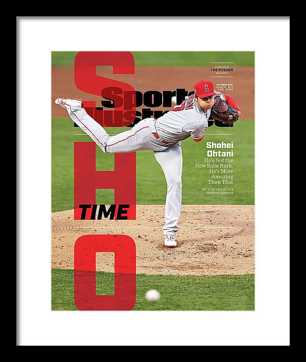 Shohei Ohtani Framed Print featuring the photograph Sho Time, Los Angeles Angels Shohei Ohtani Cover by Sports Illustrated