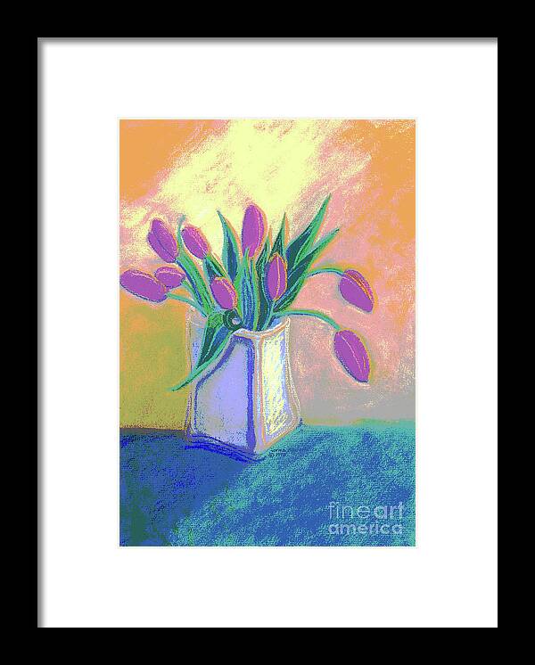 Spring Tulips A Pastel Painting By Norma Appleton Framed Print featuring the painting Spring Tulips #1 by Norma Appleton