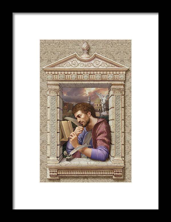 Christian Art Framed Print featuring the painting St. Matthew by Kurt Wenner