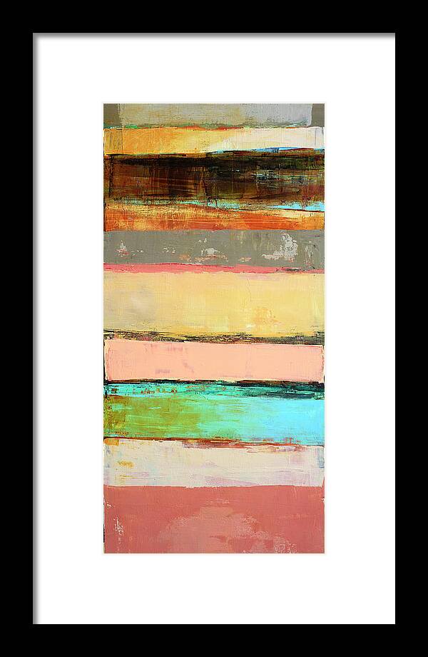 Abstract Art Framed Print featuring the painting Stacked Stripes #15 #1 by Jane Davies