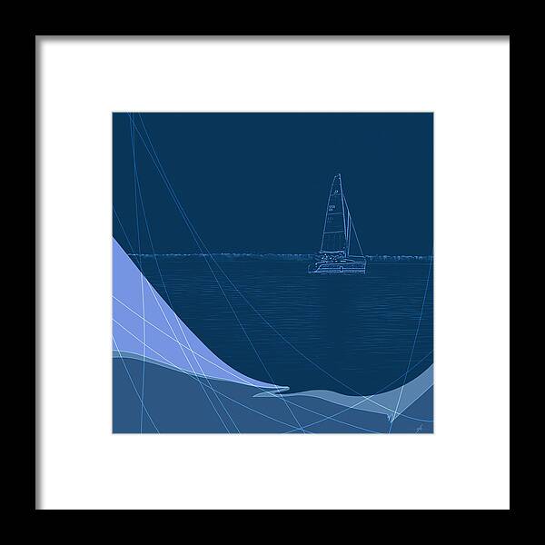 Oceana Framed Print featuring the digital art Starboard II by Gina Harrison