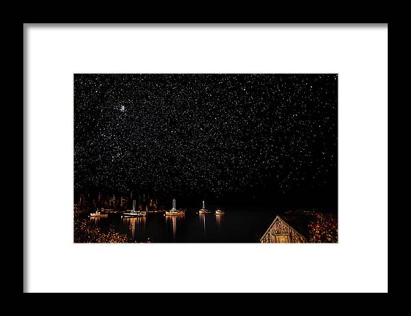 Maine Framed Print featuring the photograph Stars Over Bunkers Harbor by William Christiansen