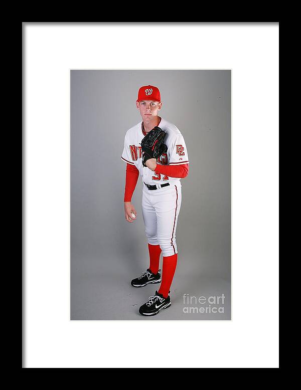 Media Day Framed Print featuring the photograph Stephen Strasburg by Doug Benc