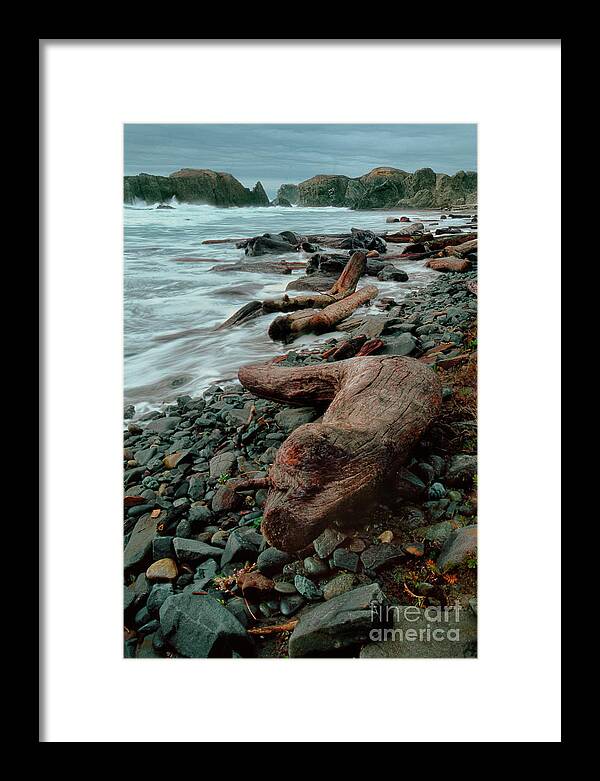 Dave Welling Framed Print featuring the photograph Storm Surf Bandon Beach Oregon by Dave Welling