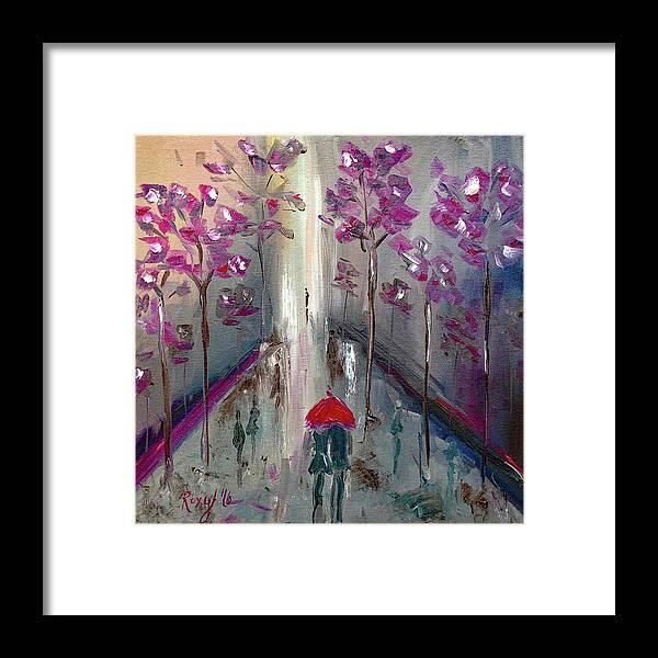 Romantic Framed Print featuring the painting Strolling #1 by Roxy Rich