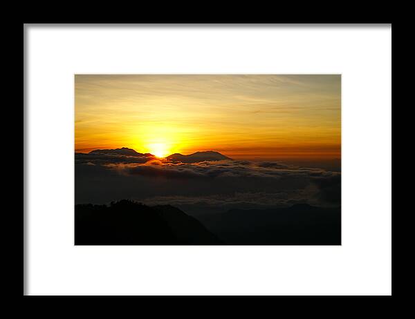 Outdoors Framed Print featuring the photograph Sunrise at Cemoro Lawang #1 by Shaifulzamri