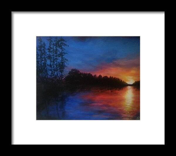 Chromatic Framed Print featuring the painting Sunset Addict by Jen Shearer