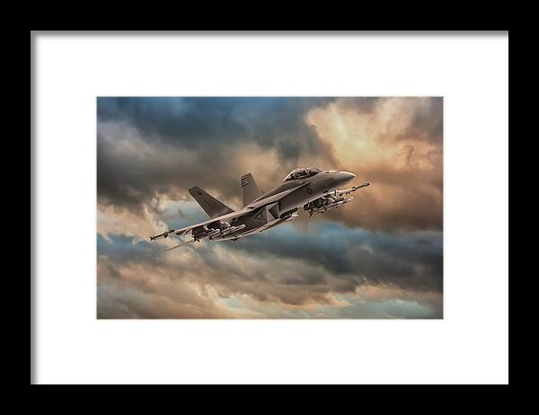 F/a18 Super Hornet Framed Print featuring the digital art Super Hornet #1 by Airpower Art