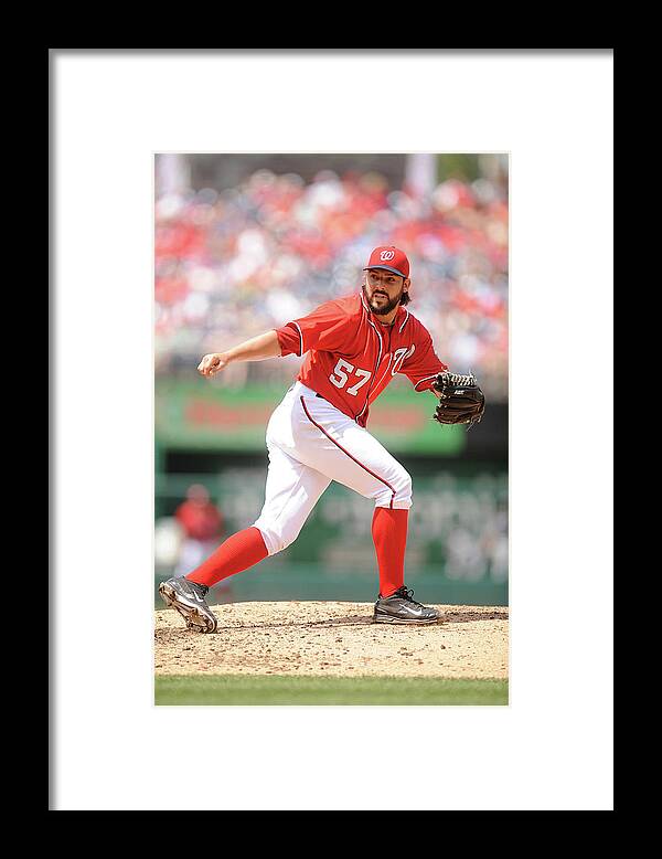 Baseball Pitcher Framed Print featuring the photograph Tanner Roark #1 by Mitchell Layton