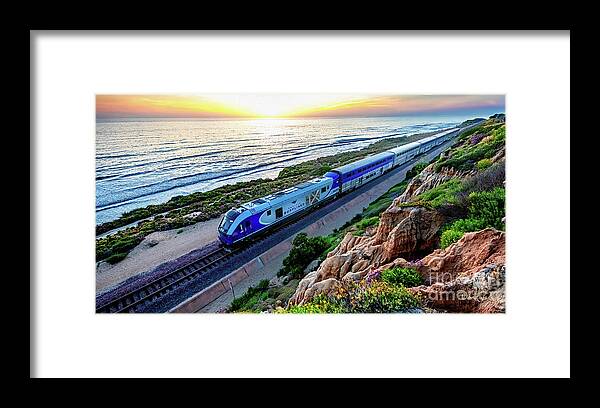 Amtrak Framed Print featuring the photograph The Amtrak 584 to San Diego by David Levin
