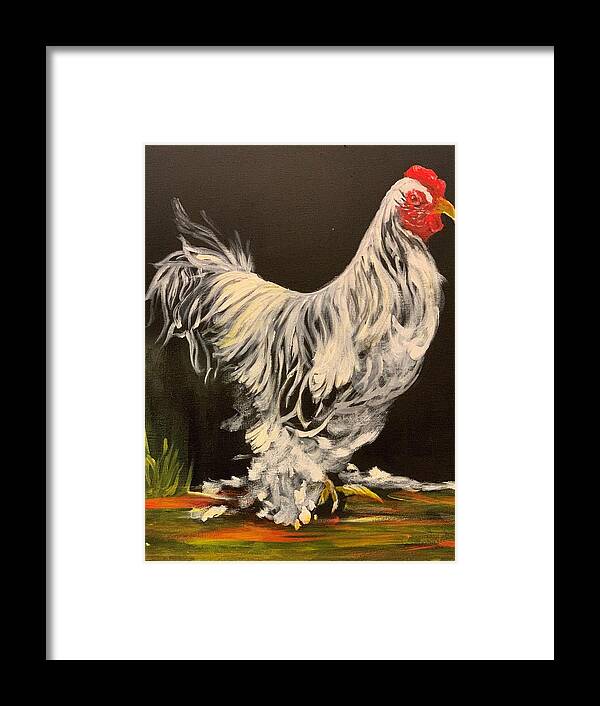 Rooster Framed Print featuring the painting The GENERAL by Juliette Becker