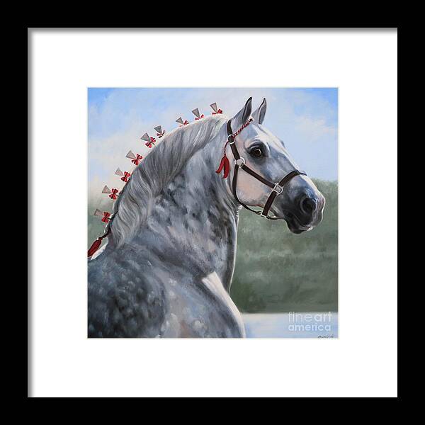 Percheron Framed Print featuring the painting The Look #2 by Janet Crawford