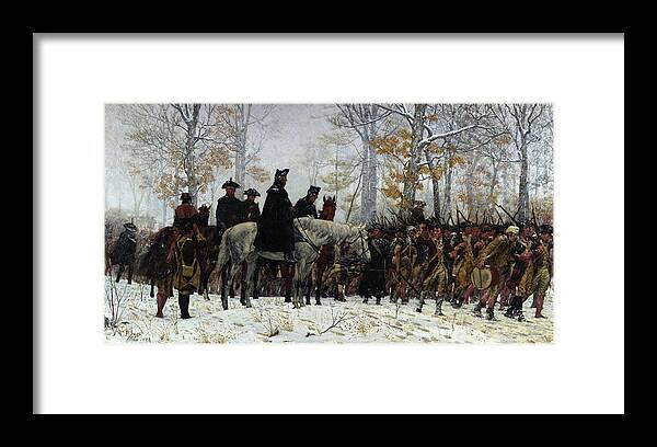 March Framed Print featuring the painting The March to Valley Forge by William Trego