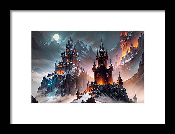 Castle Framed Print featuring the digital art The Mordor #2 by Manjik Pictures